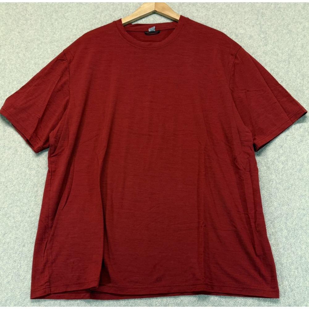 Smartwool Mens Crewneck T-Shirt Burgundy Merino Wool Soft Relaxed Oversized 2XL